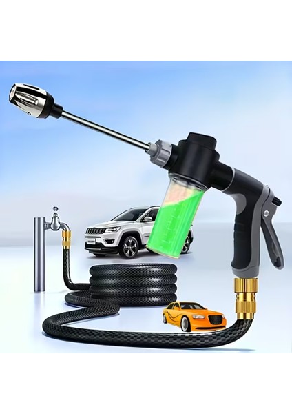 Yüksek Basınçlı Sulama Yıkama Köpük Tabancası 360° Dönebilen Bahçe Sulama Araba Yıkama Seti