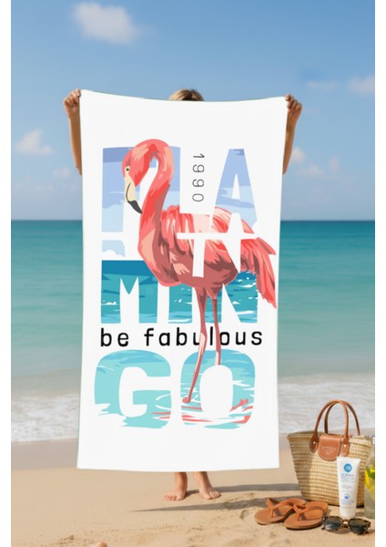 Filamingo1 Desenli Pamuk Plaj Havlusu – Desenli Tasarım – 75X150 cm fiyatları
