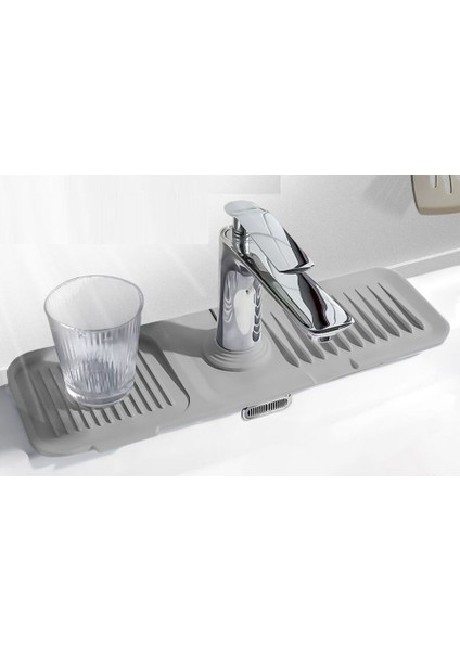 Elastik Mutfak Banyo Musluk Matı Düzenleyici Kaydırmaz Taban Organizer Lavabo Kenar Matı modelleri