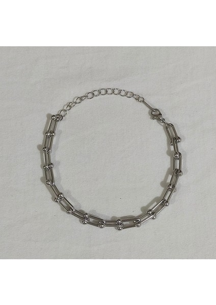 Gümüş Renk Modern Zincir Detaylı Bileklik fiyatları