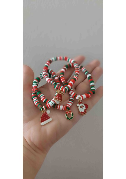 3 'lü Lastikli Yılbaşı Noel Bileklikleri