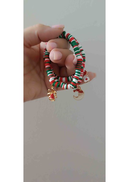 3 'lü Lastikli Yılbaşı Noel Bileklikleri modelleri