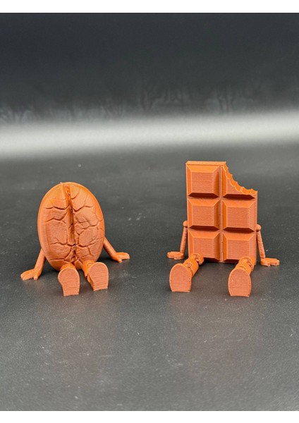 Kahve Çekirdeği ve Isırılmış Çikolata 2'li Biblo Set - Mutfak Dekoratif