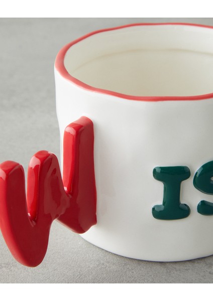 Best Wishes Stoneware Kupa 400 ml Kırmızı - Yeşil modelleri