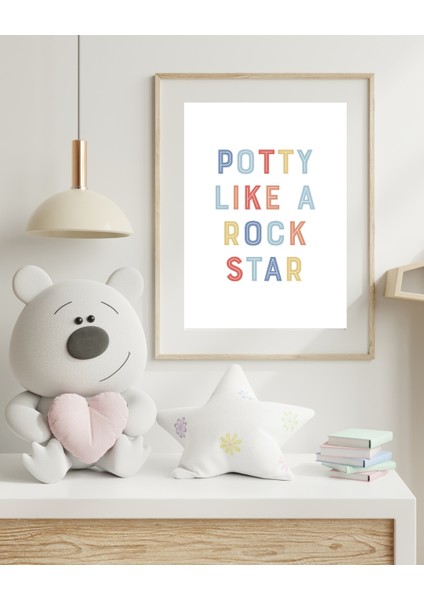 Potty Like A Rock Star 2 Dijital Baskı Çocuk Posteri (Çerçevesiz)