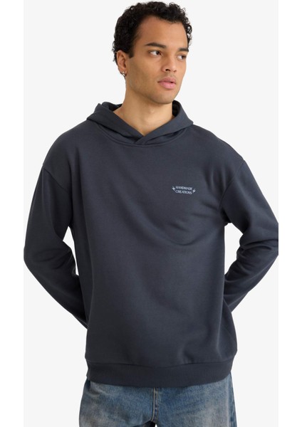 Boxy Fit Kapüşonlu Sırt Baskılı Sweatshirt F2109AX25AU modelleri