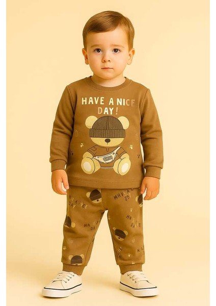 Kahverengi Ayıcık 1-2-3 Yaş Çocuk Alt Üst Takım Pijama Takım fiyatları