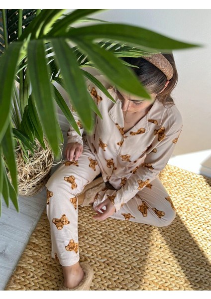 Teddy Bej Rengi Ayıcık Kadın Pijama Takımı fiyatları
