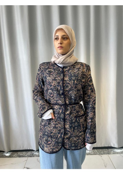 Tesettür Etnik Desen Ceket modelleri
