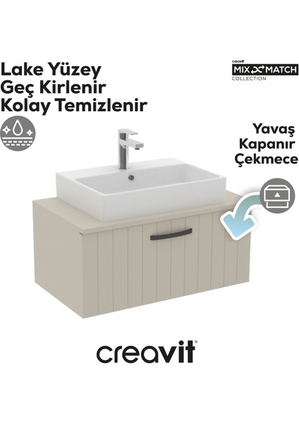D10 Next Lavabo Dolabı Çekmeceli 80 cm Dafne Lake fiyatları
