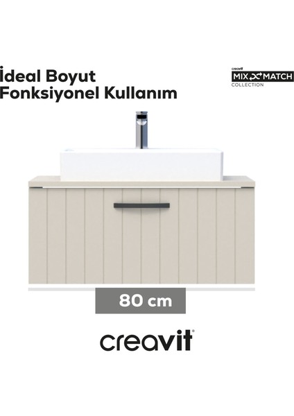 D10 Next Lavabo Dolabı Çekmeceli 80 cm Dafne Lake modelleri