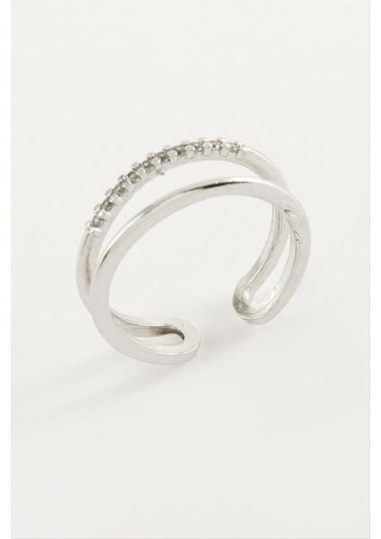 Ikili Zirkon Taşlı Yüzük