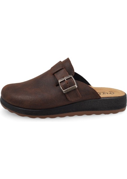Erkek Terlik/ Panduf ( Ev ) 52 722 Ul Fly Flot Leather Man Slıpper 2507-DARK Brown