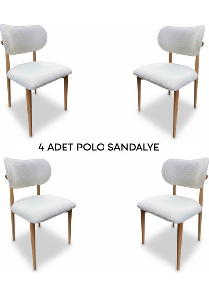 Polo Sandalye 4 Adet | Polo Yemek Sandalyesi | Ahşap Iskeletli Sandalye | Yemek Masası Sandalyesi