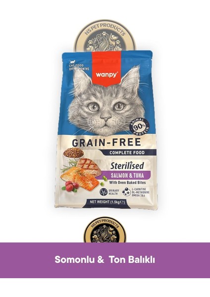 Tahılsız Somon-Ton Kısırlaştırılmış Kedi Maması 1.5 kg