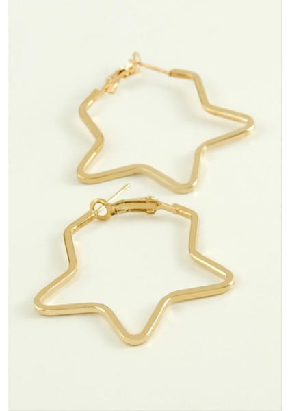 Yıldız Halka Küpe 4 cm