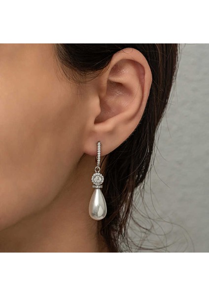 925 Ayar Gümüş Damla Inci Kadın Küpe T8618 (800800) indirimleri
