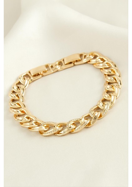 Xuping Oval Zirkon Taşlı Lüks Çelik Bileklik