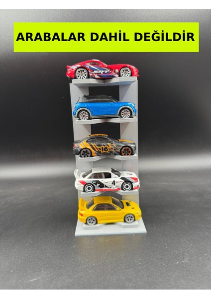 1:64 Ölçek Araç Sergileme Standı - 5 Araçlık - Gri