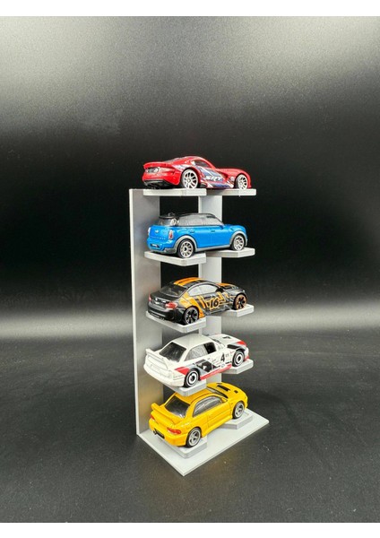 1:64 Ölçek Araç Sergileme Standı - 5 Araçlık - Gri modelleri