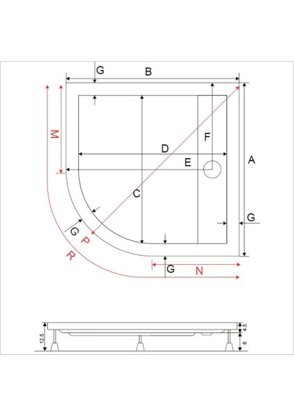 Drop Oval Dus Teknesi H=12,5 Cm, Monoblok fırsatları