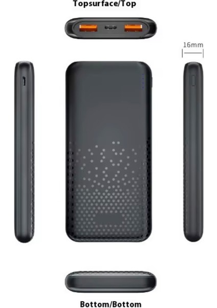 Ultra Hızlı Şarj 3 Çıkışlı Akım Sıcaklık Korumalı Powerbank Şarj Cihazı Telefon Tablet Uyumlu 22.5W 10.000 Mah