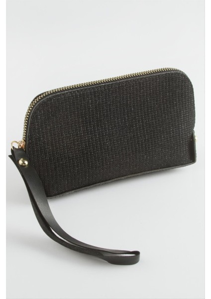 Parlak Siyah Dikdörtgen Deri Cüzdan