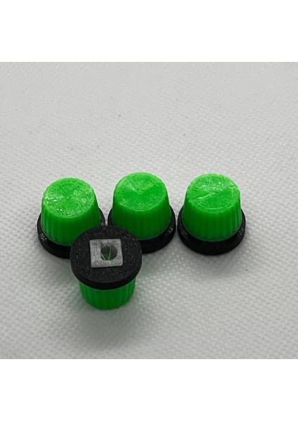 4 Adet Neon Dj Knop Seti Cap Yeşil ve Turuncu Neon, Dj Kapak, Midi Düğme