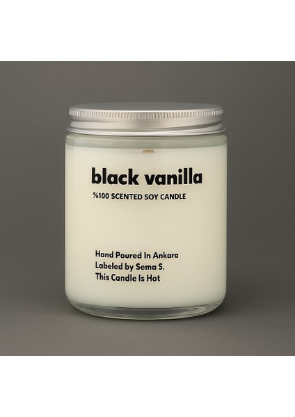 : Black Vanilla : Cam Kavanozda Kokulu %100 Soya Mum (Kakule, Zerdeçal, Vanilya, Safran, Zencefil) fiyatları