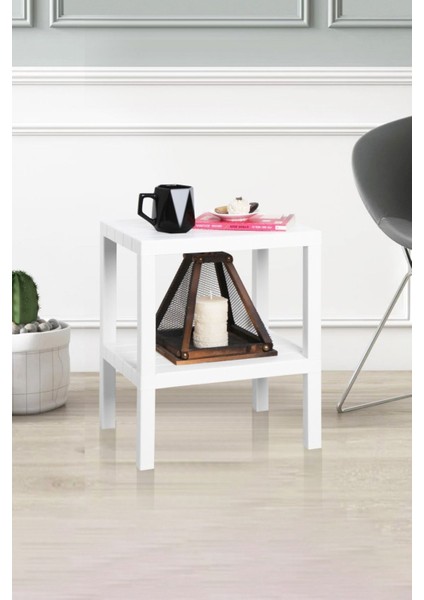 2 Katlı Düzenleyici Plastik Raf Ünitesi, Kitaplık, Banyo, Mutfak Rafı, Ayakkabılık - Beyaz