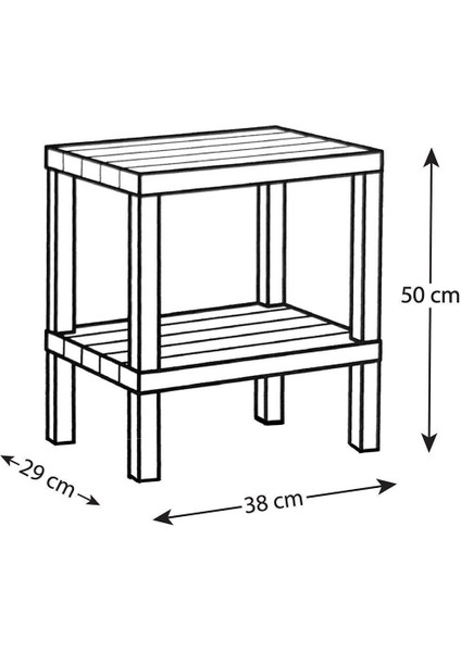2 Katlı Düzenleyici Plastik Raf Ünitesi, Kitaplık, Banyo, Mutfak Rafı, Ayakkabılık - Beyaz modelleri