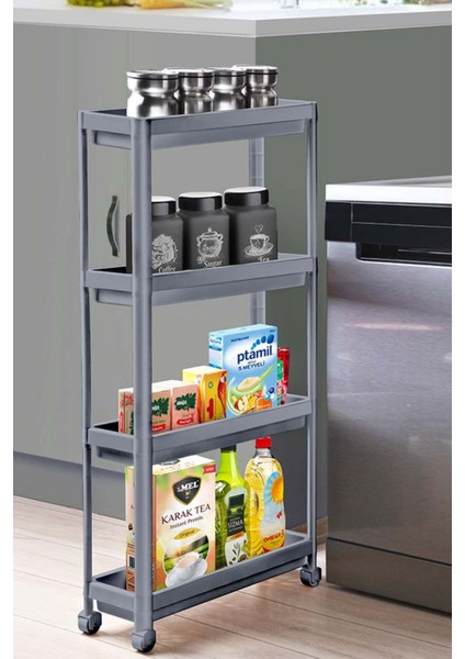 Slim 4 Katlı Tekerlekli Mutfak ve Banyo Rafı - Dar Alan Baharatlık Havluluk Düzenleyici Organizer modelleri