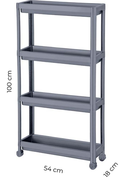 Slim 4 Katlı Tekerlekli Mutfak ve Banyo Rafı - Dar Alan Baharatlık Havluluk Düzenleyici Organizer fırsatları