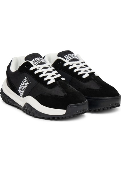 Erkek Fondo Hyber Dis. 47 Yazı Logolu Süet Panelli Sneaker - Siyah