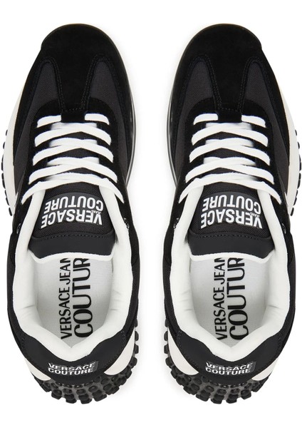 Erkek Fondo Hyber Dis. 47 Yazı Logolu Süet Panelli Sneaker - Siyah indirimleri