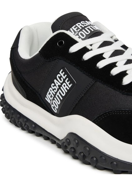 Erkek Fondo Hyber Dis. 47 Yazı Logolu Süet Panelli Sneaker - Siyah