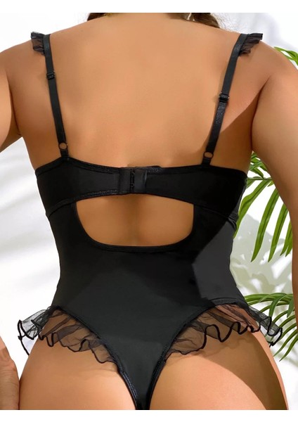 Siyah Tül Işlemeli Body fiyatları