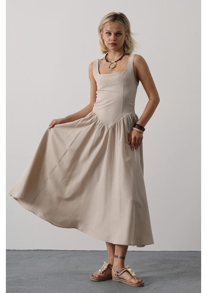 Askılı Uzun Elbise - Taş fiyatları