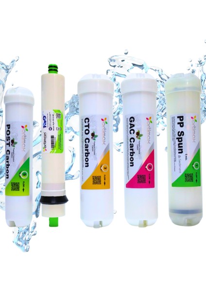 5'li Su Arıtma Filtre Seti – Pp Sediment, Gac, Cto Karbon, Membran ve Post Karbon