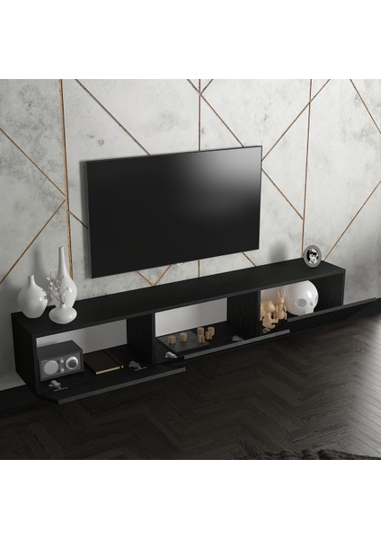 Hunerika Korina Tv Ünitesi- Wood Siyah -Minifiks Bağlantılı fırsatları