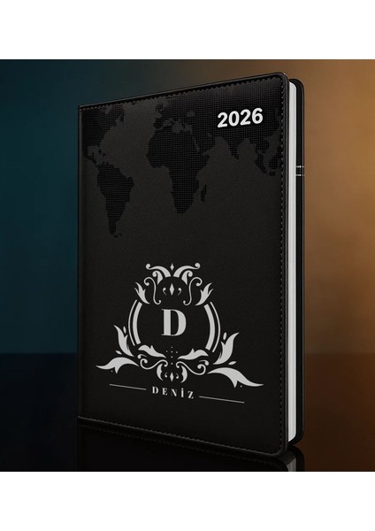 Kişiye Özel Isimli Termo Sert Kapak 2026 Siyah Ajanda -8, Öğretmenler Günü Hediyesi, Yeni Iş Hediyesi