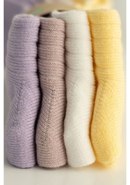 Kız Erkek Bebek Diz Altı Fitilli Pamuklu 4’lü Çorap Seti fiyatları