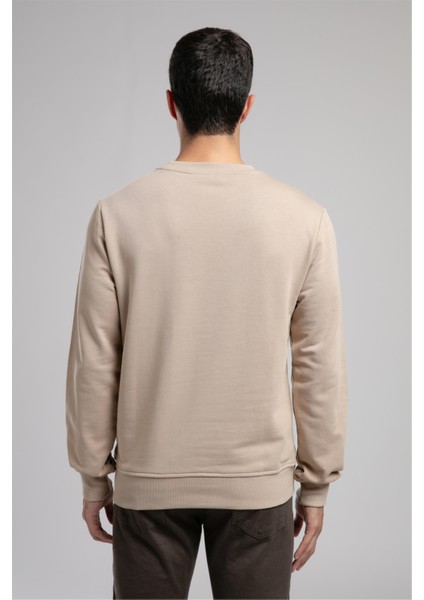 Jeffı Erkek O Yaka Sweatshirt Bej modelleri
