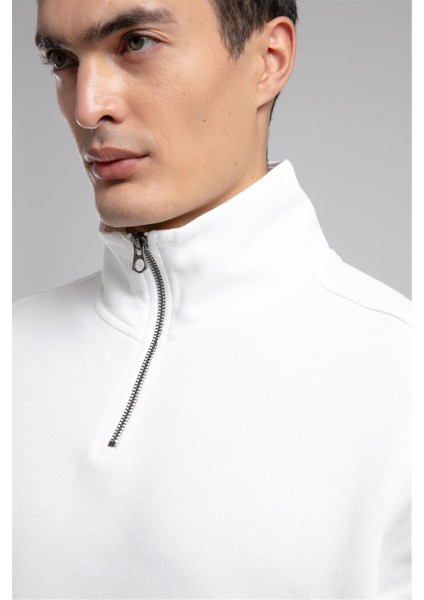 Desona Erkek Dik Yaka Sweatshirt Ekru fırsatları