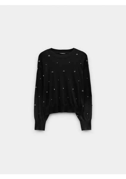 Zımba Detaylı Triko Kazak indirimleri