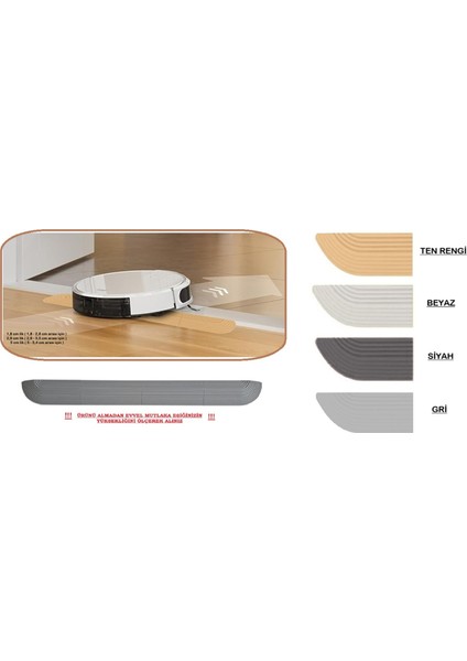 - 2,9 cm x 85 cm Kapı Eşik Rampası (( GRİ ))Tüm Robot Süpürge ve Tekerlekli Sandalye Ler Için...