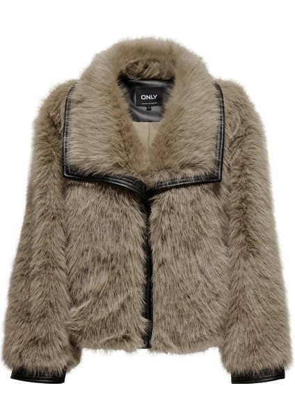 Kadın Onlpısa Deri Detaylı Suni Kürk Mont 15330273 Vizon fiyatları