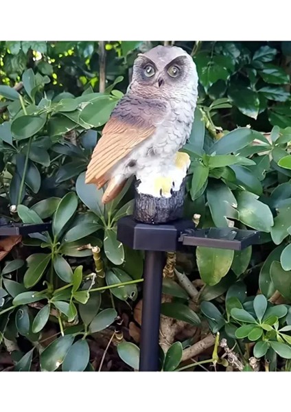 Baykuş Solar Güneş Enerjili LED Işık Bahçe Teras Balkon Ağaç Lambası Aydınlatması Su Geçirmez