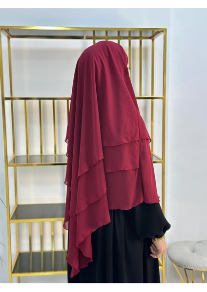 Tesettür Şifon Sufle,hazır Peçeli, Khımar ,hicap,bordo fiyatları