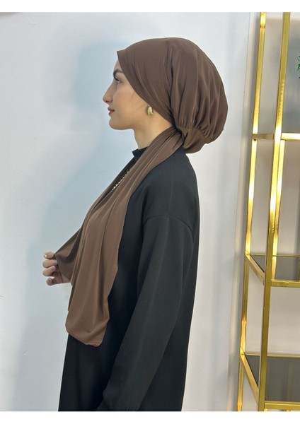 Ithal Kumaş Çıtçıtlı Hazır Şal Iki Sekılde Kullanılır Kahve